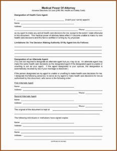 Durable Medical Power Of Attorney Form