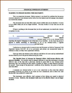 Durable Power Of Attorney For Finances Form