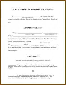 Durable Power Of Attorney Form Tennessee Free