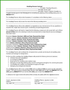 Event Planning Contract Template Free