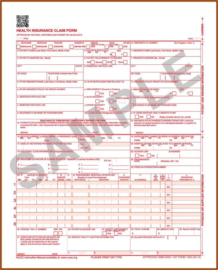 Example Cms 1500 Form Filled Out