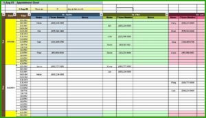Excel Templates For Scheduling Appointments