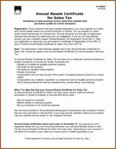 Florida Resale Certificate Form Dr 13