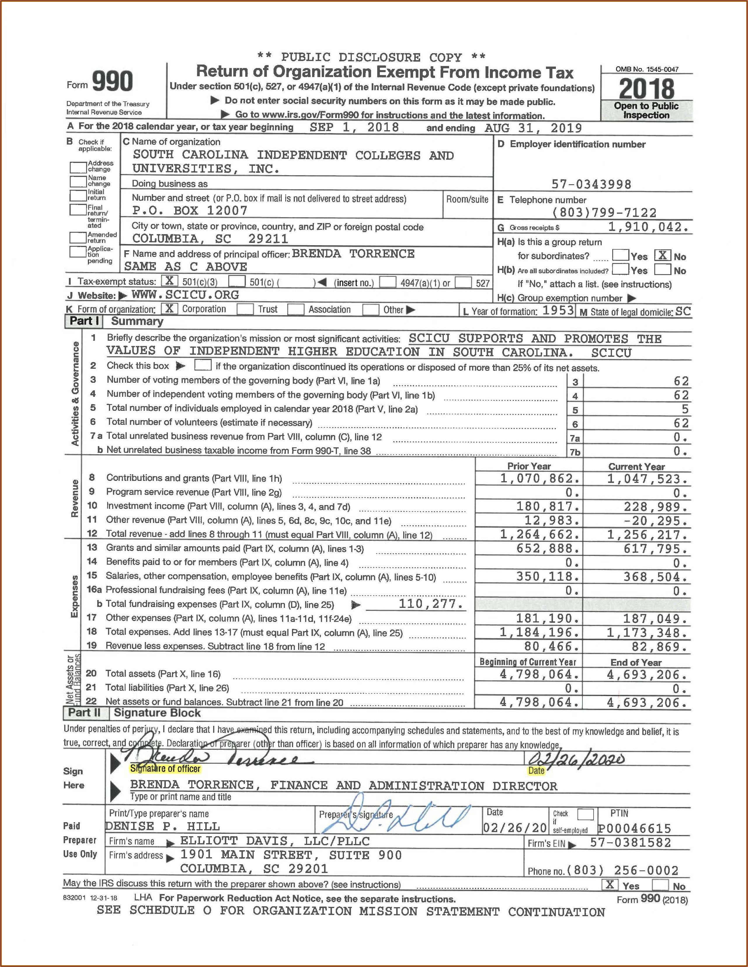 Form 990 Ez 2014