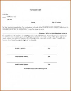 Form Of Promissory Note New Jersey