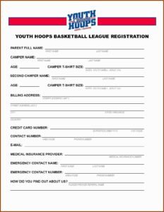 Free Basketball Tournament Registration Form Template