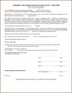 Free Blank Home Purchase Agreement Form