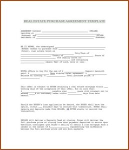 Free Blank Purchase Agreement Form