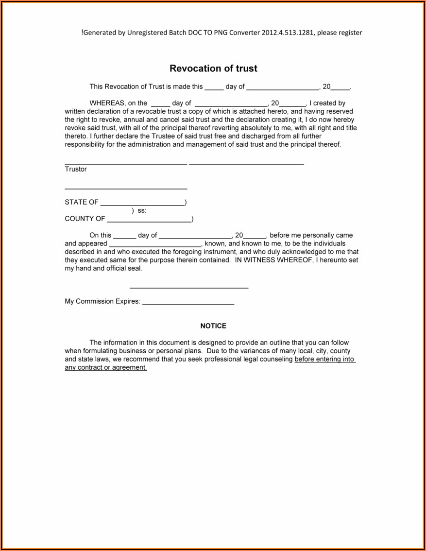 Free Florida Revocable Trust Form