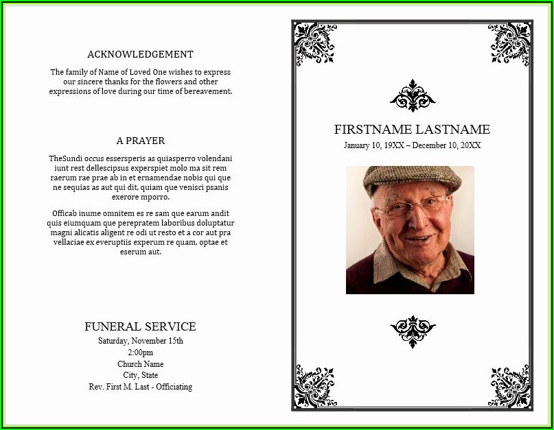 Free Funeral Program Layout Templates
