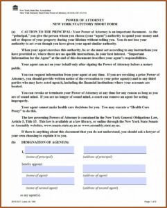 Free General Power Of Attorney Form Ny