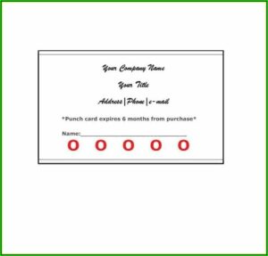 Free Hole Punch Card Templates