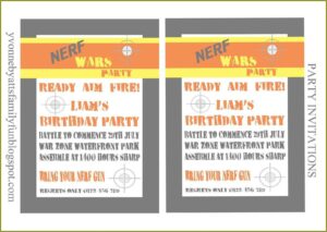 Free Nerf Birthday Party Invitation Template