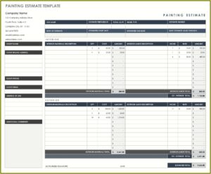 Free Painting Estimate Template Word