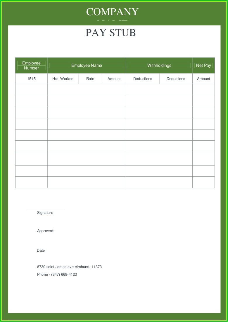 Free Pay Stub Template Generator