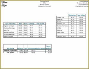 Free Paycheck Template Word