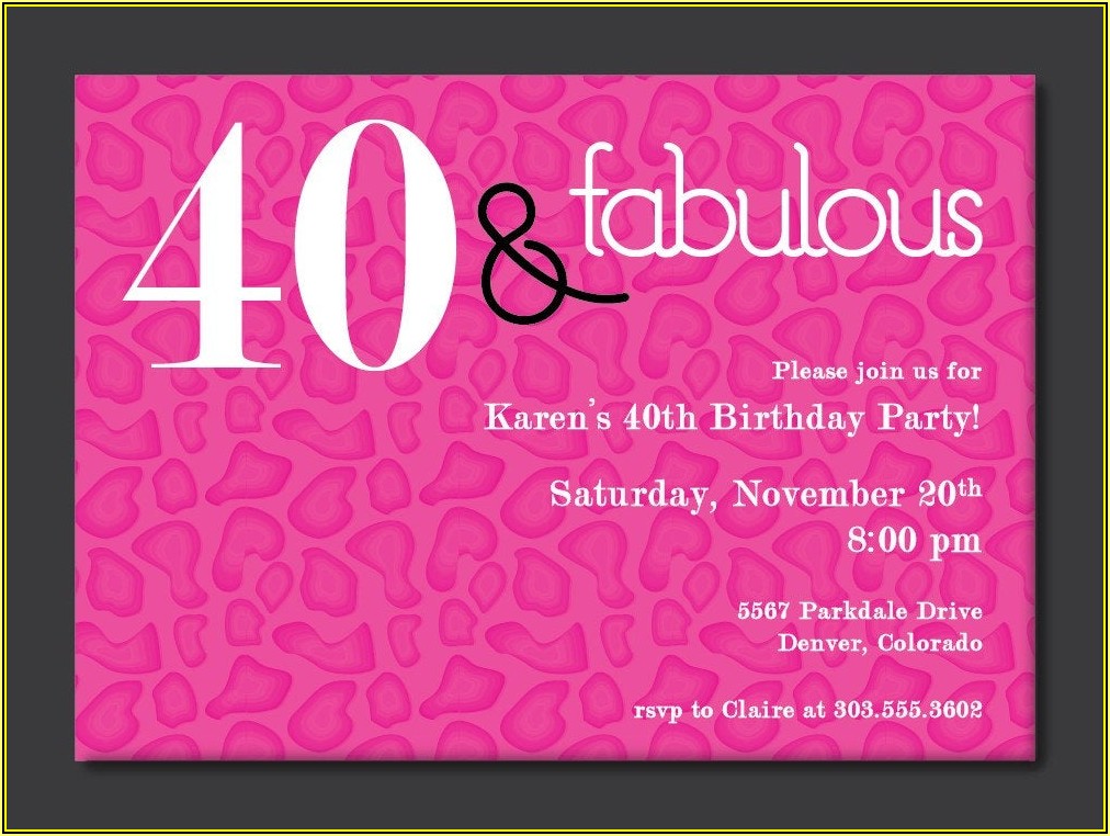 Free Printable 40th Birthday Invitation Templates