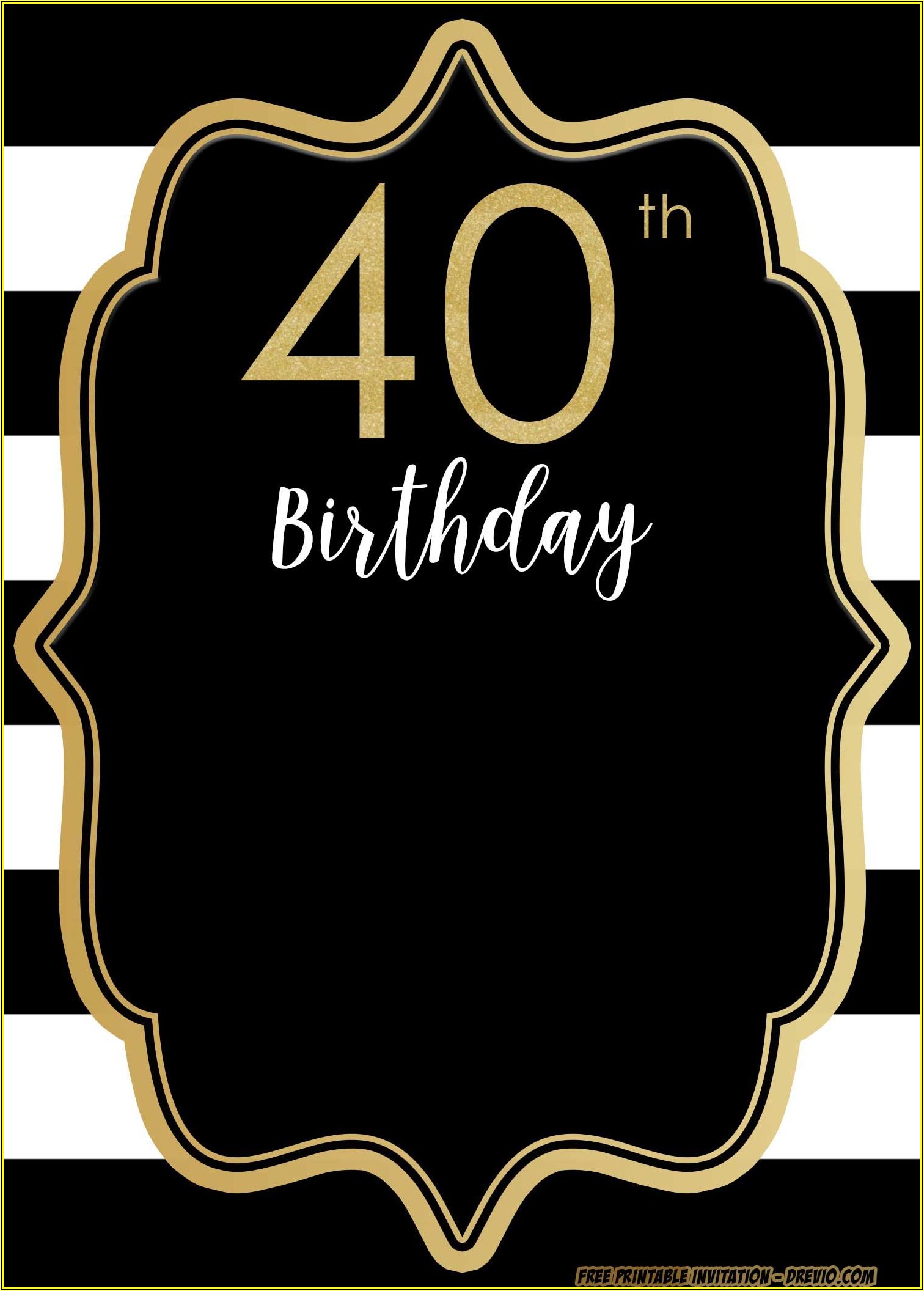 Free Printable 40th Birthday Invitations Templates