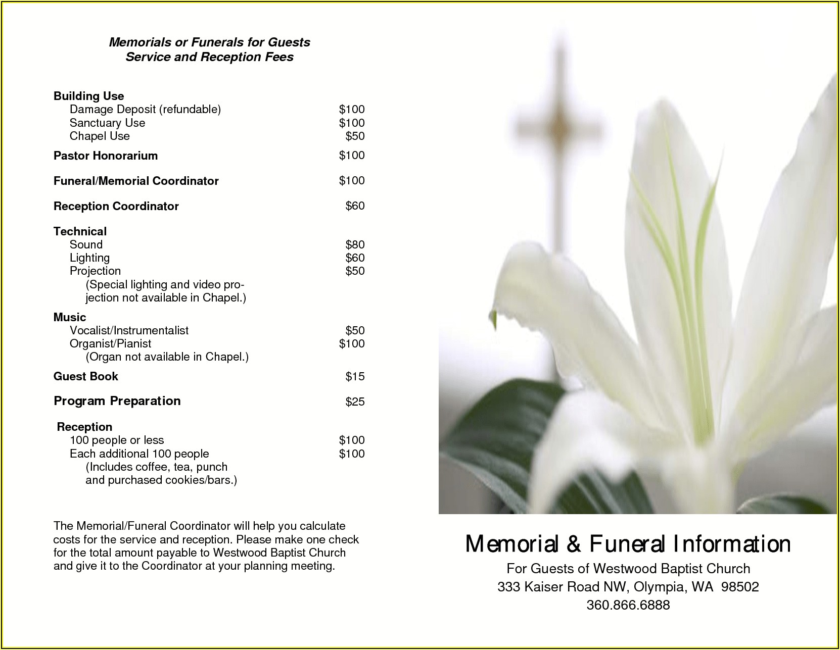 Free Printable Funeral Memorial Card Template