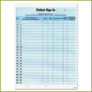 Free Printable Patient Sign In Sheet Template