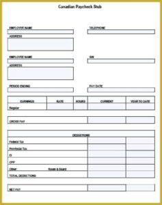Free Printable Paycheck Stub Templates