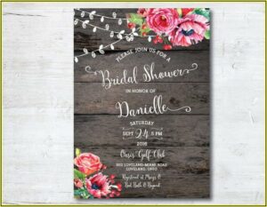 Free Printable Rustic Bridal Shower Invitation Templates