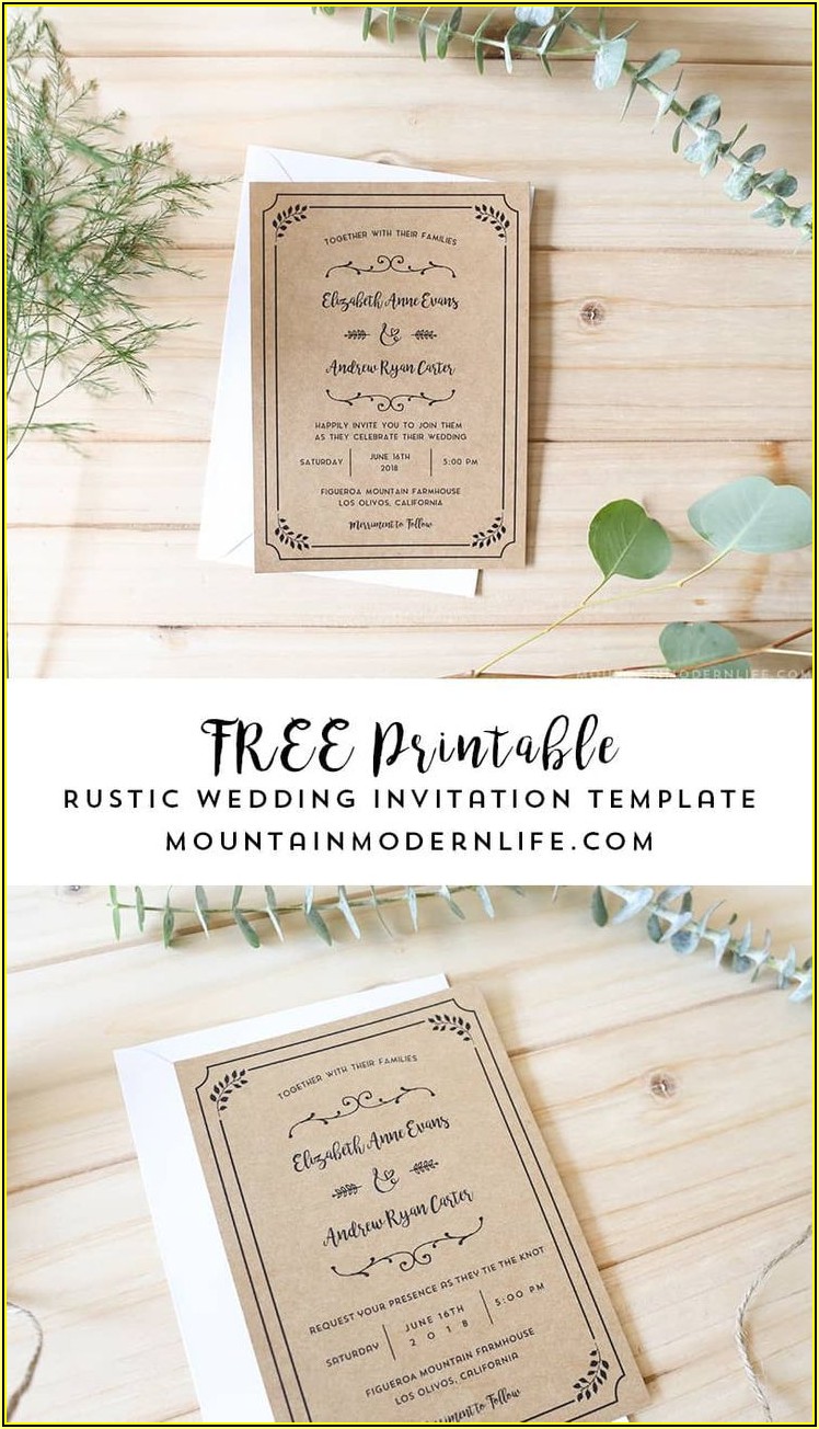Free Printable Vintage Wedding Invitation Templates