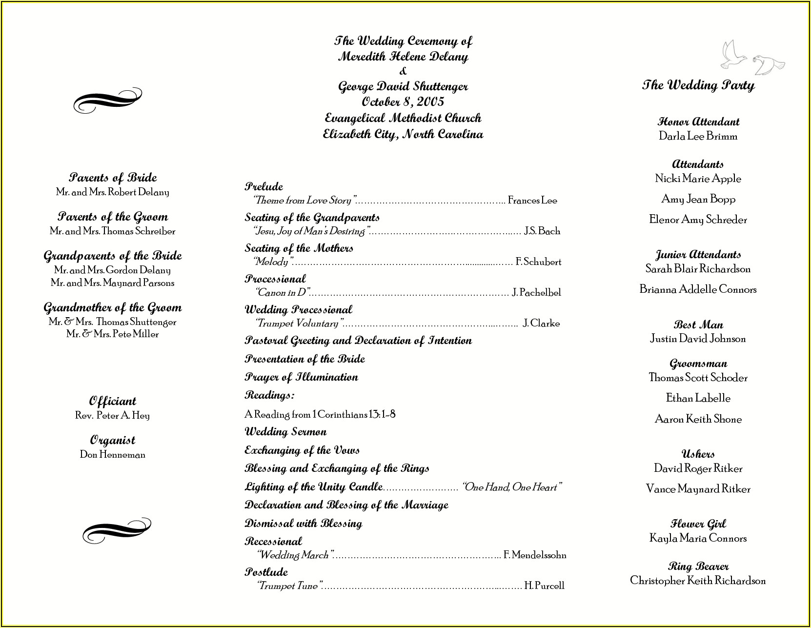 Free Printable Wedding Ceremony Program Templates