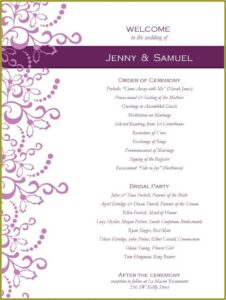 Free Printable Wedding Program Samples