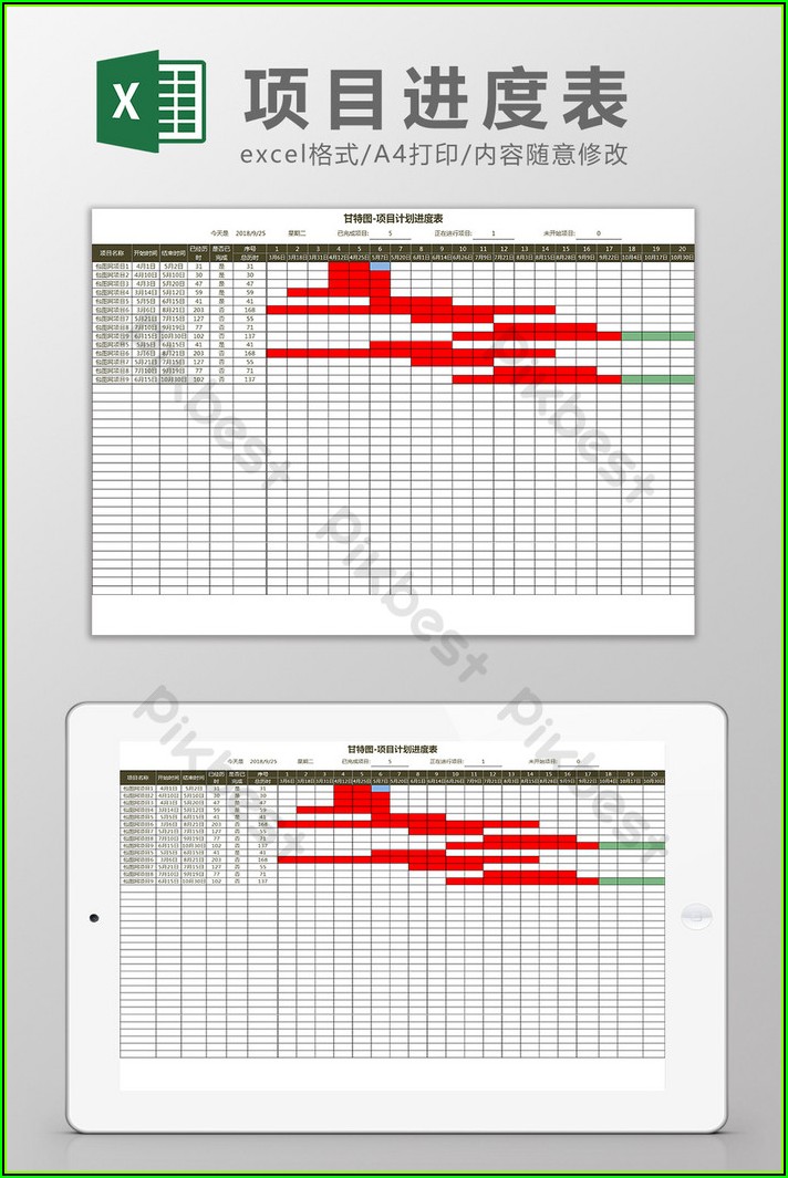 Free Project Plan Gantt Chart Excel Template