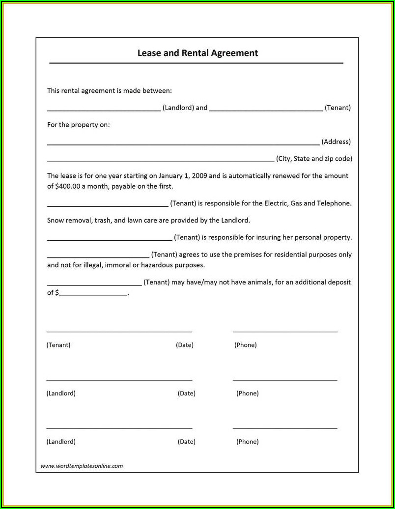 Free Residential Rental Agreement Forms Download