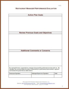 Free Restaurant Manager Performance Evaluation Form