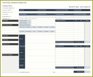 Free Roofing Estimate Template Excel