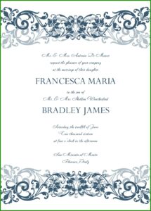 Free Royal Blue Wedding Invitation Templates For Word