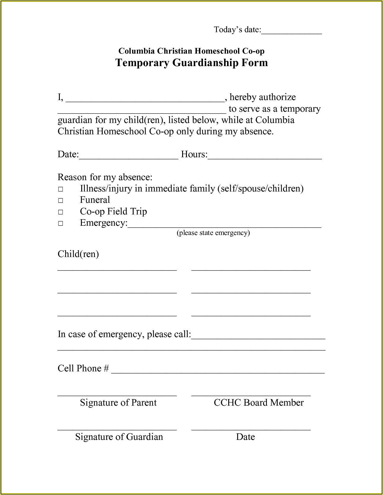 Free Sample Child Visitation Agreement Template Forms