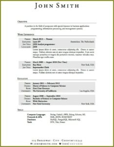 Free Student Resume Template