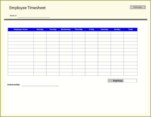 Free Timesheet Template Printable
