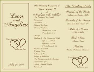 Free Tri Fold Wedding Program Templates For Microsoft Word