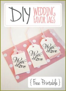 Free Wedding Favor Tag Template Printable