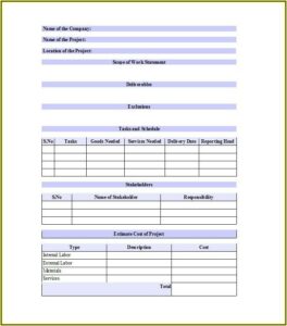 Free Work Estimate Template
