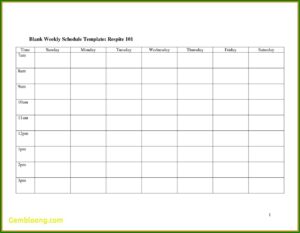 Free Work Schedule Template Monthly