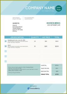 Freelance Design Invoice Template Indesign