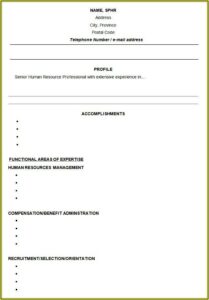 Functional Resume Format Free Download
