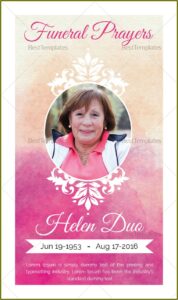 Funeral Prayer Card Template For Word