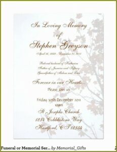 Funeral Service Invitation Template Free