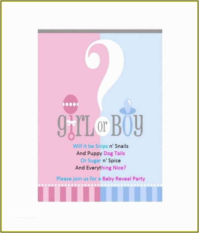 Gender Reveal Party Invitation Template