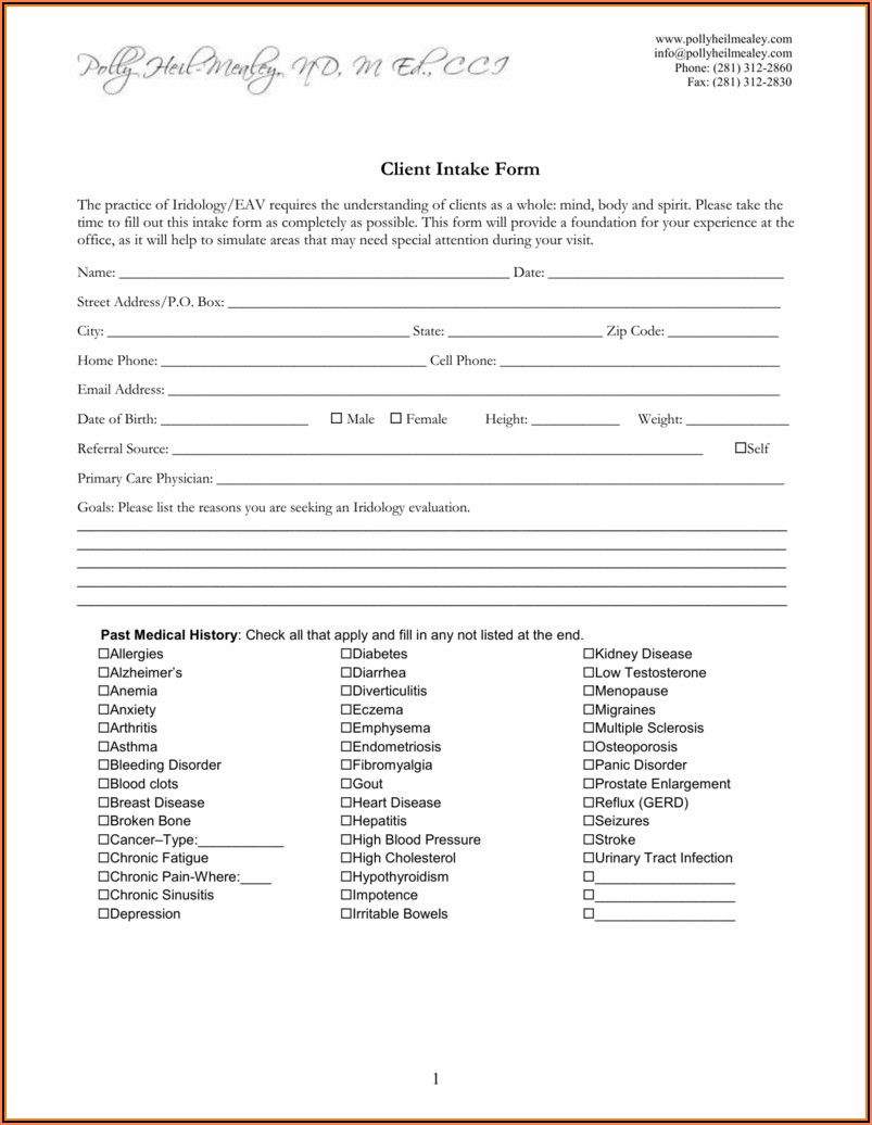 General Legal Client Intake Form