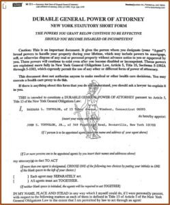 General Power Of Attorney Form Ny