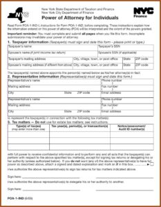 General Power Of Attorney Form Nyc