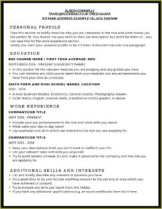 Generic Cv Template Uk